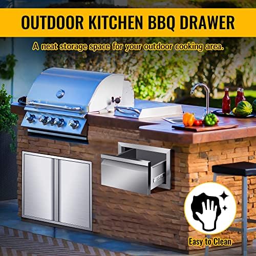 Outdoor Kitchen Drawers 14" W x 8.5" H x 23" D Inch Stainless Steel Flush Mount BBQ Single Drawers for Outdoor Kitchen Island, or Patio Grill Station - Image 6