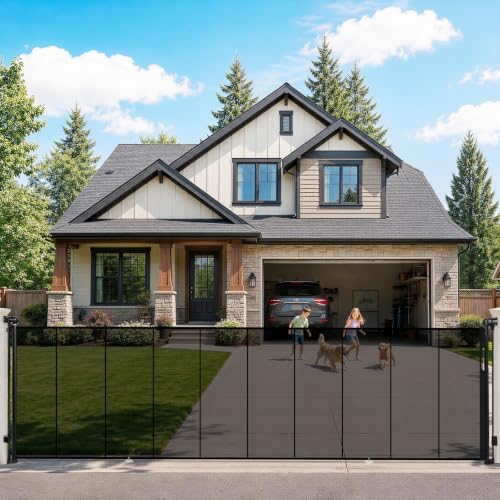 235" Extra Wide Retractable Baby Gates Dog Gate, 47" Tall Child Pet Safety Gate with Reinforced Strips for Stairs, Extra Long Garage Gates Mesh Fence for Driveway Decks Patio Outdoor Indoor by Pravoluxmax
