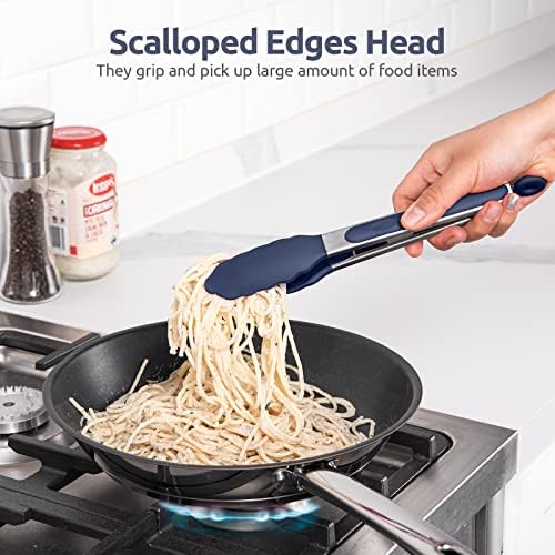 U-Taste Kitchen Tong for Cooking, 600ºF Heat-Resistant, 9in/Midnight Blue - Image 4
