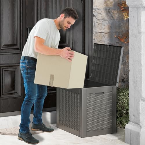 KAMABOKO Outdoor Storage Box, 30 Gallon Deck Box Outdoor Waterproof Small - Image 5
