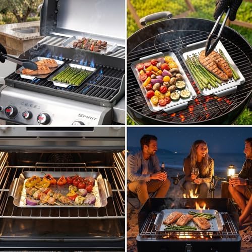 Onlyfire Stainless Steel Perforated Grill Baskets, 3 Pack - Image 6