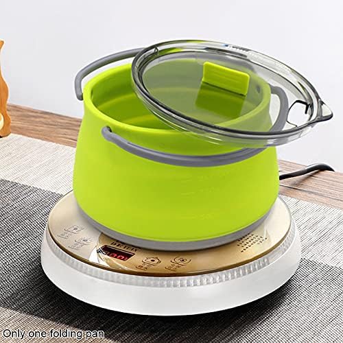 Folding Saucepan, Camp Cookware Hiking Silicone Folding Saucepan Water Kettle With Lid Cookware Travel Camping Pot(Red) - Image 6