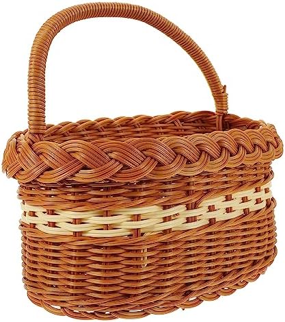 Outanaya Imitation Rattan Woven Basket Decorative Storage Basket for Home Kitchen and Outdoor Picnics Lightweight Multipurpose Design Rustic Style for Organizing by Outanaya