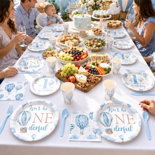168Pcs Hot Air Balloon 1st Birthday Party Decorations,Serves 24 - Image 6
