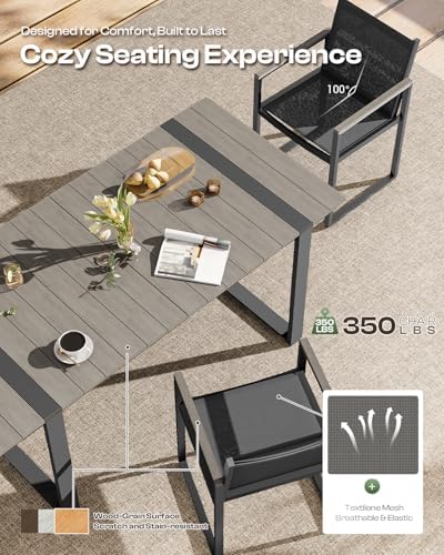 Outdoor Dining Chairs Set of 2, Aluminum Patio Dining Chairs - Image 3