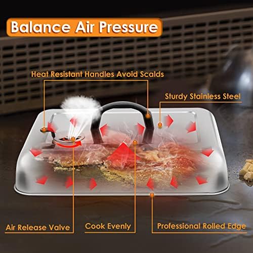 Leonyo 13x9 Inch Basting Cover for Griddle Grill, Melting Dome with Vent - Image 4