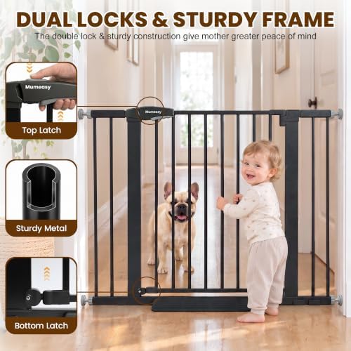 Mumeasy Baby Gate with Door, 26-40" Pressure Mounted Dog Gate for Doorways - Image 4