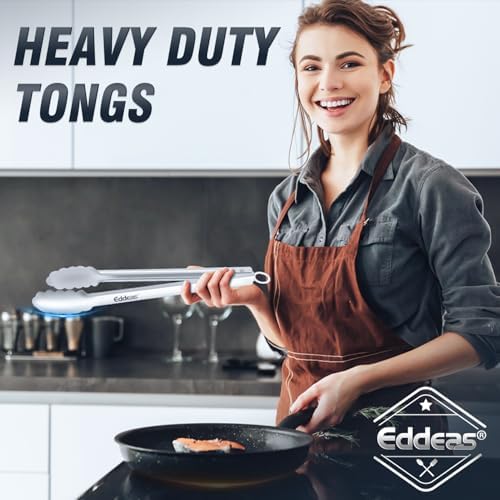 2PCS 9Inch Tongs for Cooking Heavy Duty All Metal Kitchen Tongs - Image 5