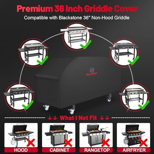 Comnova Griddle Cover for Blackstone 36 Inch - 600D Flat Top Griddle Cover Without Hood, 36" Outdoor Grill Covers Heavy Duty Waterproof for Blackstone 1554, 1825 and More - Image 4