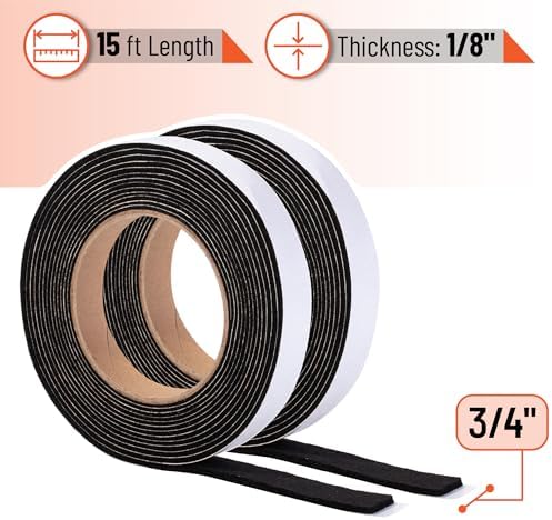 UNCO- Smoker Gasket, 15 FT, 3/4" x 1/8", 2 Pack, Black, Smoker Gasket Seal High Temp - Image 2