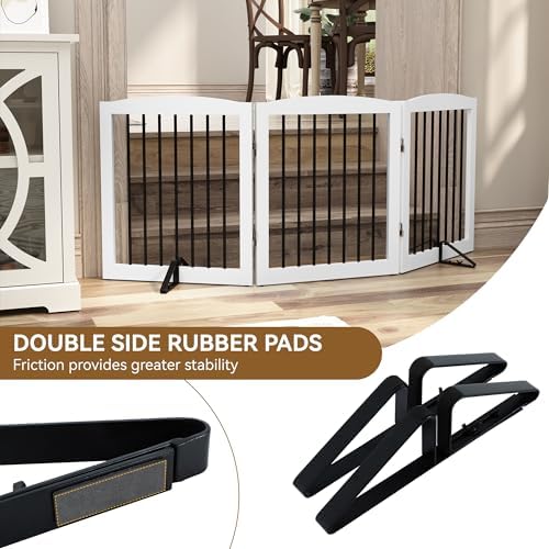 PUPETPO Support Feet for Pet Gate (Updated Version), Pet Gate Metal Support Feet Set of 2 for Extra Wide Foldable Dog Gates, Easy to Install, A Pair of Safety Fence Feet for Wooden Dog Gate, Black - Image 4