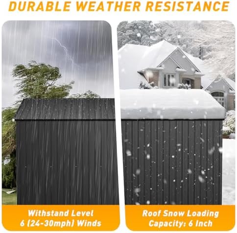 8'x10' Lean to Shed Outdoor Storage Sheds with Triple Doors - Image 5