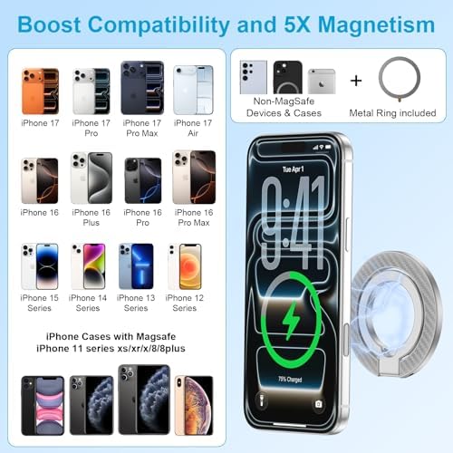 Magnetic Phone Grip, MagSafe Phone Ring Holder Two-Sided Magnet Kickstand - Image 3