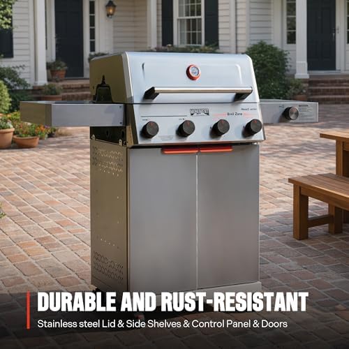 Monument Grills 4+1 Burner Stainless Steel 525 sq.in Propane Gas Grill, 49,000 BTU, Fast Assembly, Outdoor Mesa 2 Patio Grill with Broil Zone, Side Burner, Foldable Side Shelf, Mesa II 415BZ - Image 2