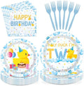 96Pcs Holy Duck Im Two Birthday Party Decorations, Serves 24 by Greencian
