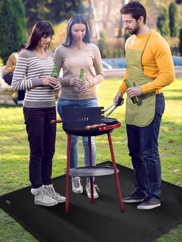Fire Pit Mat, 37.8"x 39.4" Fireproof Blanket for Under Fire Pit, Black - Image 7
