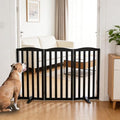 Freestanding Dog Gate Indoor,Doggie Gate Foldable Pet Gates for Doorways,Stairs or Hallways, Wooden Black Pet Gate for the House, Pet Fence with Support Feet Included,32 "Height-3 Panels by SFJC