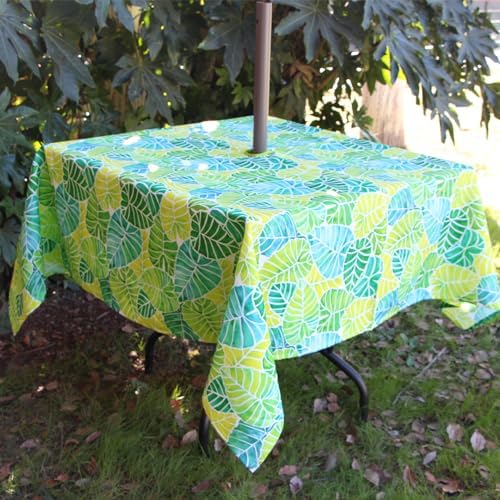 EHouseHome Outdoor and Indoor 60x60 inch Tablecloth with Umbrella Hole and Zipper, Waterproof Zippered Patio Cloths, Spring/Summer Table Covers for Backyard Circular Table/BBQs/Picnic - Image 3
