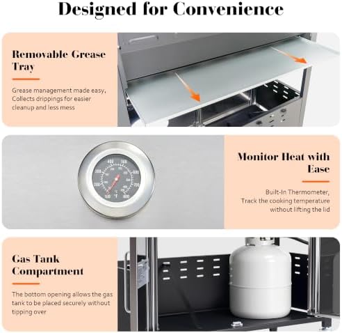 AMERLIFE 63,000 BTU 6-Burner Propane Gas Grill With Side Burner - Image 5