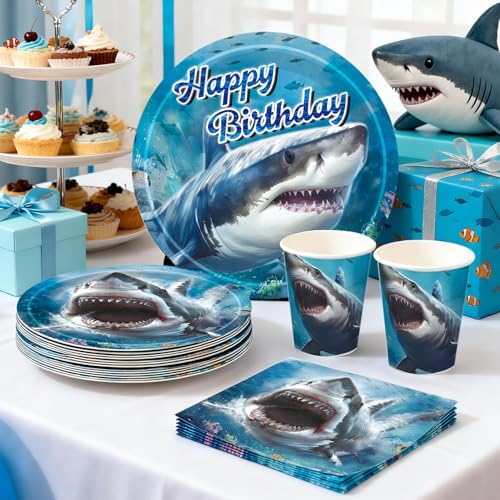 287pcs Shark Birthday Party Decorations Complete Party Set - Image 5