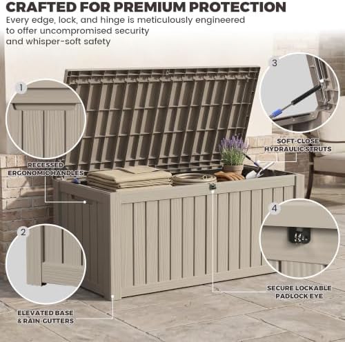 Outdoor Storage Box,150 Gallon Waterproof Deck Box [Upgraded 3.0] - Image 3