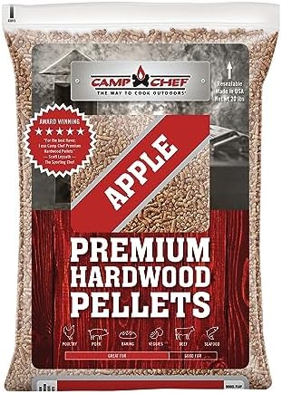 Camp Chef Orchard Apple BBQ Pellets, Hardwood Pellets for Grill, Smoke, Bake, Roast, Braise and BBQ, 20 lb. Bag by CampChef