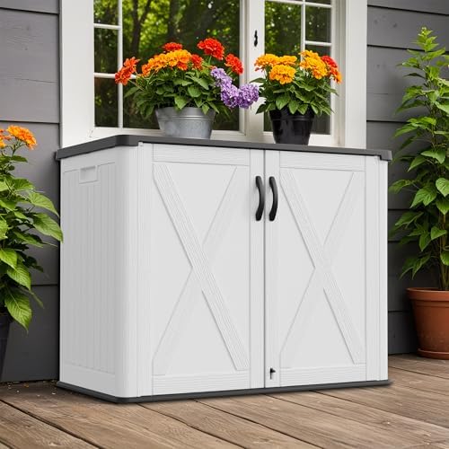 Greesum 26 Cuft Outdoor Storage Box with Lockable Doors, White by BuynowfromGreesum