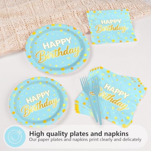 96PCS Light Blue Happy Birthday Party Decorations for Girls, Serves 24 - Image 4