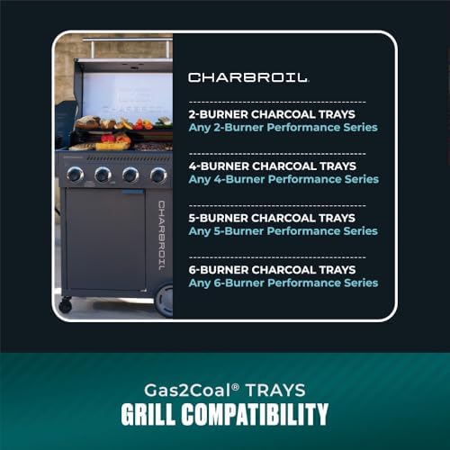 Charbroil Gas2Coal Performance Series 6 Burner Charcoal Tray, Compatible with Grill Model 463228622 - Image 5