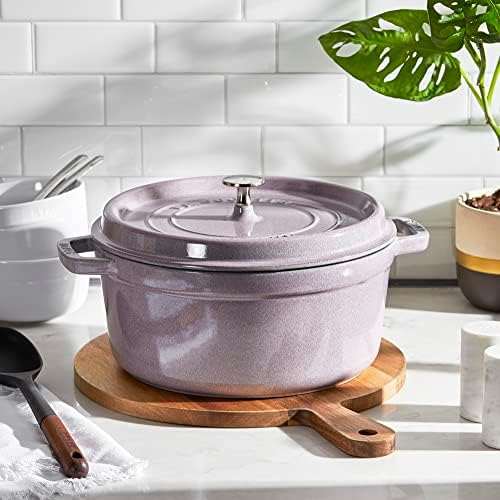 STAUB Cast Iron 5.5-qt Round Cocotte - Lilac - Image 2