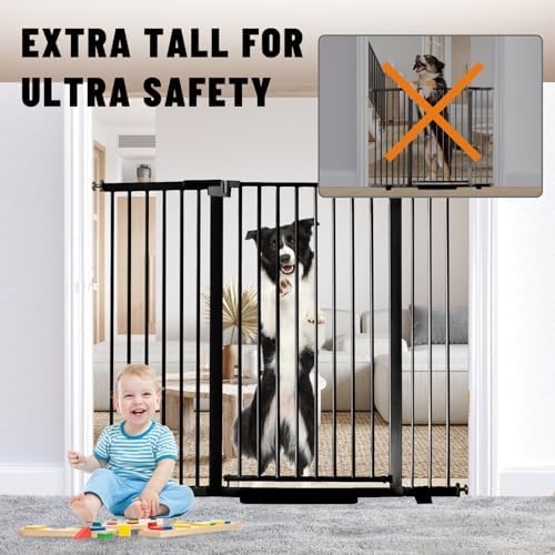 Rgqphantom 41" Tall Safety Pet Gate,Adjustable 29.92"-43.71" Wide (Black) - Image 4