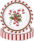 WRAPAHOLIC 25Pcs Christmas Paper Plates - 9 Inch Candy Cane Disposable Plates Decorative Dinner Plates for Christmas Party Tableware Supplies Table Decor by WRAPAHOLIC