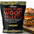 Kona 100% Hickory Smoker Pellets, Intended for Ninja Woodfire Outdoor Grill, 8 lb Resealable Bags by Kona