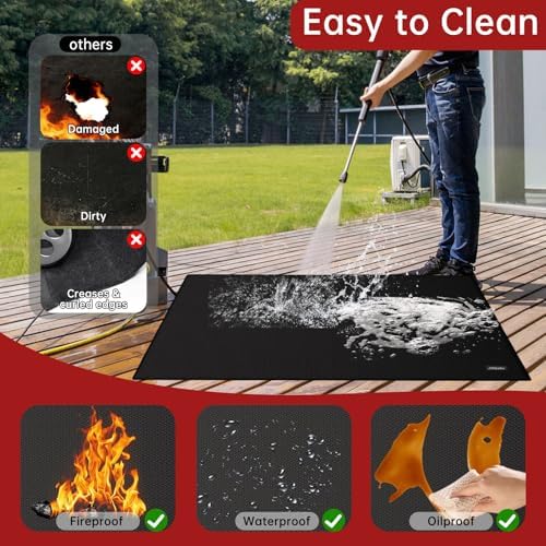 65x48 inch Grill Mat for Blackstone,Fire Pit Mat with Fire Blanket - Image 6