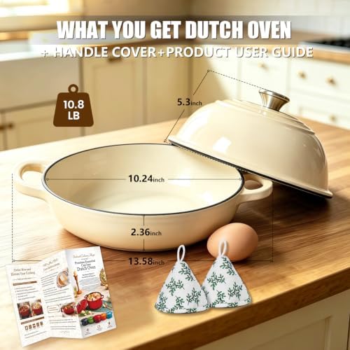 Cast Iron Bread Dutch Oven 6QT Pink Enameled with Lid - Image 6