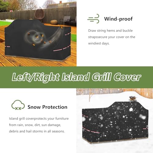 86 Inch Island Grill Cover - 600D Heavy Duty Waterproof All Weather Protection Extra Large Grill Covers,Island with Left/Right Grill Head,Grill Cover for Outdoor Grill,BBQ Cover - Image 7