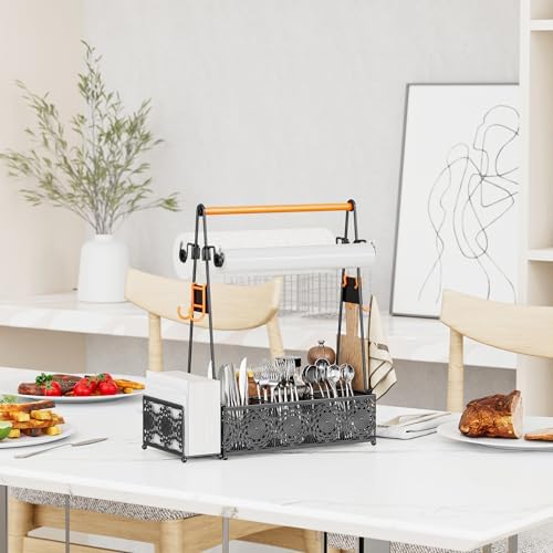 EKNITEY Outdoor Grill Caddy Organizer: BBQ Caddy with 2 Paper Towel Holders - Image 3