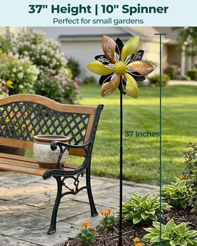 Double-Sided Metal Wind Spinner for Yard, 37" Kinetic Garden Decor - Image 6
