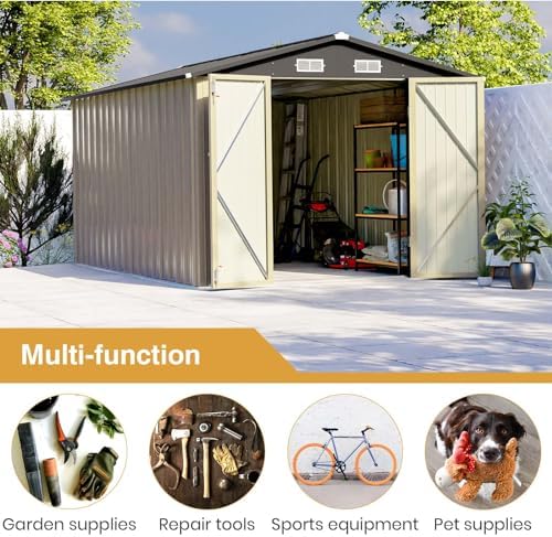 Patiowell 8x12 FT Outdoor Storage Shed, Brown - Image 6