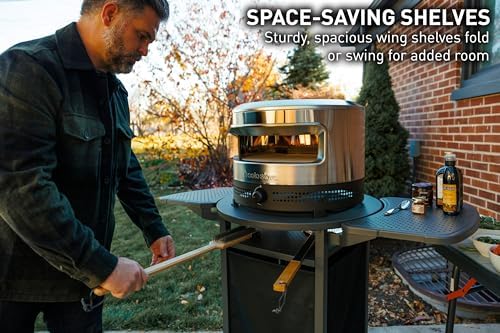 Solo Stove Pizza Oven Cart for Outdoor Pi Pizza Ovens | Portable Pizza Oven Table, Compatible with the entire Pi family, Locking Wheels, Foldable Shelves, Steel, Height: 35.75 in, Weight: 43 lbs - Image 4