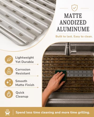 BAC772 Reversible Anodized Aluminum Sear Grate-18.25" x 11.5" - Image 5