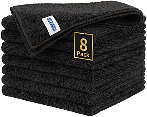 Microfiber Cleaning Cloth, Premium 8 Pack Cleaning Towels, Lint-Free & Streak-Free Ultra Absorbent, 300GSM Reusable Microfiber Towel for Cars Shop Garage Home and Kitchen, 12.6" x 12.6" by HOMERHYME