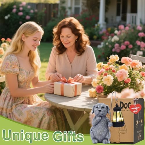 Qeeman Solar Dog for Garden Decor: Weatherproof Resin Statues - Image 2