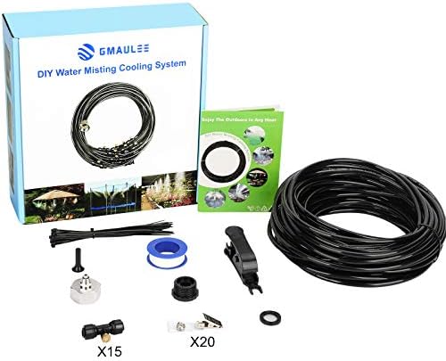 GMAULEE Misting Cooling System, DIY 49.2 FT(15M) Misting Line +15 Brass Mist Nozzles+ a Brass Connector(3/4'') Outdoor Mister System for Patio Waterpark Garden Trampoline Greenhouse - Image 6
