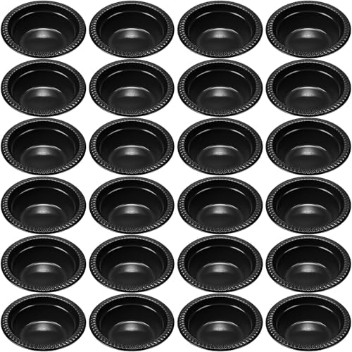24 Pack 12 oz Disposable Plastic Bowls Dessert, Ice Cream, Salad, Soup Serving Cups for Party, Picnic, Food Snacks (Black) by Unknown