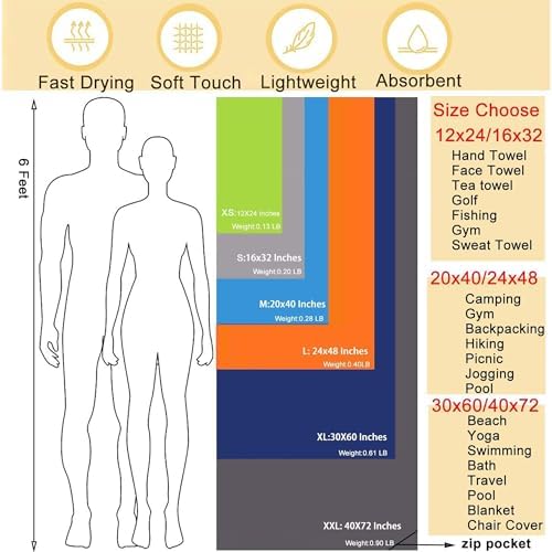Rainleaf Microfiber Towel Quick Dry Camping & Travel & Gym Towel. Compact - Image 2