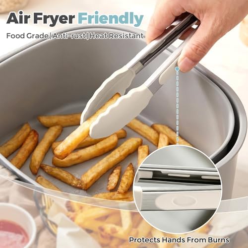 Small Cooking Tongs 7 inch Mini Serving Tongs with Silicone Tips - Image 3