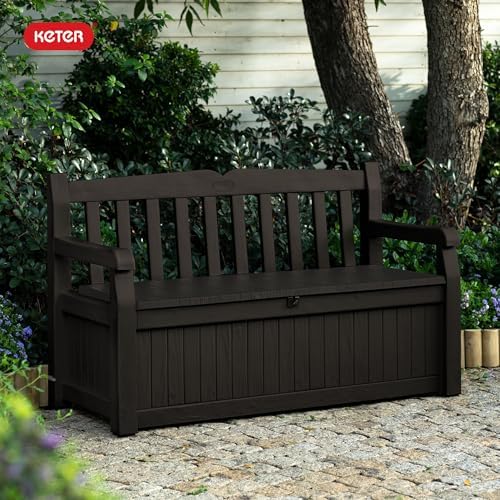 Keter Solana 70 Gal Outdoor Storage Bench for Patio and Pool Accessories - Image 2