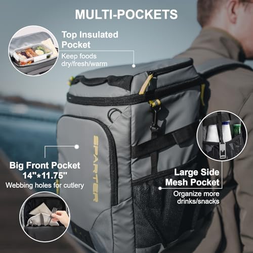 SPARTER Backpack Cooler Insulated 33/49 Can Leakproof Waterproof Bag Beach - Image 4
