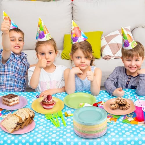 Breroa 144 Pcs Pastel Paper Plates 7 Inch Bulk Pastel Plates Disposable - Image 5